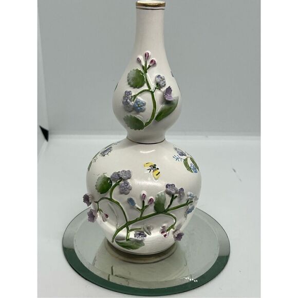 VTG Mid Century Ardalt Lenwile Artware Hand Painted Gourd Vase #6190 Floral 9” T - Picture 1 of 9